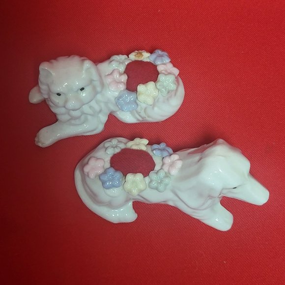Vintage Pin Cushion Sitting Cat and Dog Set of 2 - Picture 5 of 13